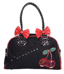 Banned-Cherry-Bomb-Sugar-Skull-Handbag-gothic-rockabilly-psychobilly-black-red-0