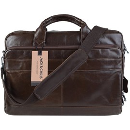 JackChris-New-High-Quality-Genuine-Leather-Mens-briefcase-Laptop-Bag-Shoulder-bag-Handbag-NM1871-0