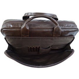 JackChris-New-High-Quality-Genuine-Leather-Mens-briefcase-Laptop-Bag-Shoulder-bag-Handbag-NM1871-0-3