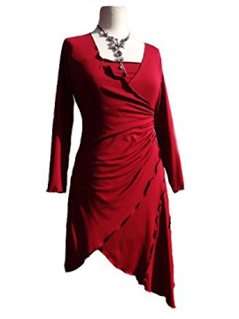 Caroline-Ann-C56-Designer-Lagenlook-Wine-Wrap-Tunic-Top-Quirky-A-Symetric-StyleMade-in-UK-0