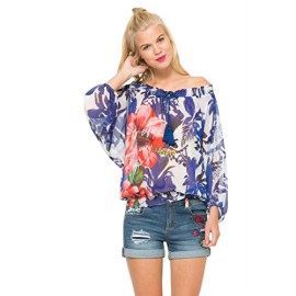 Desigual-Womens-Julieta-34-Sleeve-Blouse-0