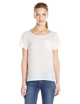 French-Connection-Womens-Polly-Plains-Ss-Pocket-Tee-Short-Sleeve-Blouse-0