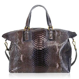 Ghibli-Italian-Designer-Onyx-Black-Python-Leather-Mens-Duffle-Oversized-Bag-0