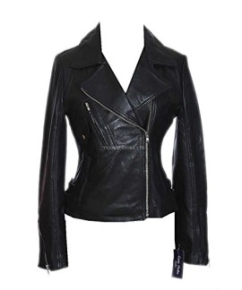 Hillary-Black-Ladies-Biker-Style-Fashion-Retro-Real-Soft-Sheep-Leather-Jacket-0