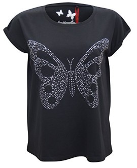 Ladies-Plus-size-Black-Butterfly-Stone-Studded-Casual-Top-T-shirt-Tunic-UK-18-32-0-0