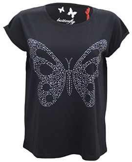 Ladies-Plus-size-Black-Butterfly-Stone-Studded-Casual-Top-T-shirt-Tunic-UK-18-32-0