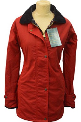 Ladies-Wax-Antique-Jacket-Countrywear-Hunting-Waxed-Coat-RED-8-18-0