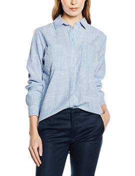 New-Look-Womens-Chambray-Stripe-Long-Sleeve-Shirt-0