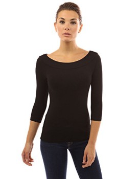 PattyBoutik-Boat-Neck-Raglan-34-Sleeve-Stretch-Blouse-Top-0-2