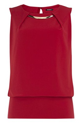 Roman-Womens-Metal-Collar-Top-Red-0