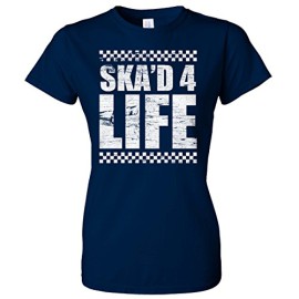 Skad-For-Life-Distressed-Two-Tone-2-Tone-womens-design-T-Shirt-Free-UK-postage-0-0