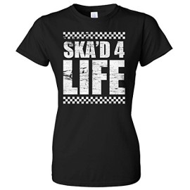 Skad-For-Life-Distressed-Two-Tone-2-Tone-womens-design-T-Shirt-Free-UK-postage-0