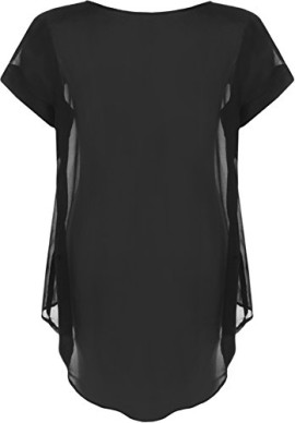 WearAll-Womens-Chiffon-Dip-Hem-Sheer-Short-Sleeve-Plain-Long-Top-14-28-0-0