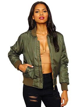 Women-Vintage-Bomber-Jacket-Classic-Zip-up-Biker-Jacket-Stylish-Padded-Coat-0