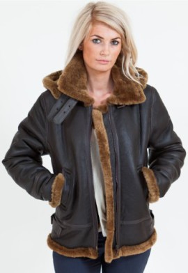 Womens-Shearling-Sheepskin-Flying-Jacket-Detach-Hood-Soft-Brown-Wool-Sealed-Leather-Outer-0