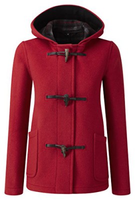 Womens-Short-Duffle-Coat-Red-0