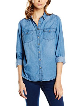 New-Look-Womens-Yoke-Denim-Long-Sleeve-Shirt-0