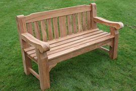 Olive-Grove-Solid-Teak-Memorial-Garden-Bench-15M-Wide-0