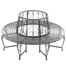 TecTake-Garden-tree-bench-seat-round-steel-164-x-164-x-845-cm-anthracite-0