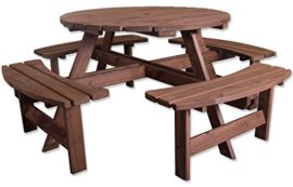 Woodside-8-Seater-Round-Outdoor-Pressure-Treated-Pub-BenchGarden-Picnic-Table-0