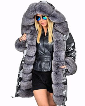 Roiii-Women-Winter-Camouflage-Thick-Gray-Fur-Parka-Long-Hooded-Jacket-Coat-0