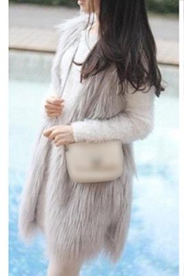 TOOGOOR-Women-Faux-Fur-Gilet-Vest-Jacket-Mid-long-Outwear-Waistcoat-Gray-XL-0-0