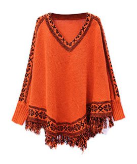 Women-Hotportgift-Knitwear-Tassels-Loose-Pullover-Irregularity-Cloak-Poncho-Cape-Coat-Blouse-free-size-orange-0