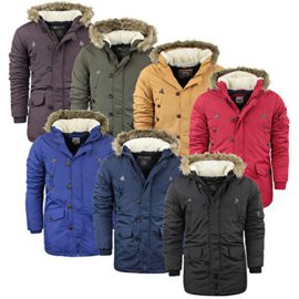 Mens-Brave-Soul-Parka-Parker-Padded-Lined-Winter-Jacket-Faux-Fur-Hooded-Coat-Small-Medium-Large-X-Large-XX-Large-Winter-201617-Colours-0