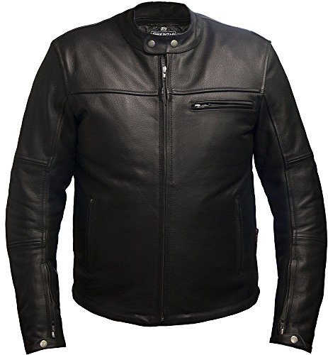 Mens CE Armoured Leather Motorbike Jacket By Skintan
