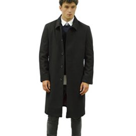 Mens-Luxury-Henley-Knight-Black-34-Wool-Blend-Overcoat-Sizes-S-to-XXL-0-0