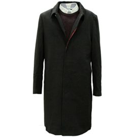 Mens-Luxury-Henley-Knight-Black-34-Wool-Blend-Overcoat-Sizes-S-to-XXL-0-1