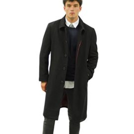 Mens-Luxury-Henley-Knight-Black-34-Wool-Blend-Overcoat-Sizes-S-to-XXL-0