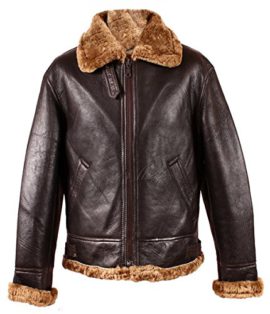 Mens-RAF-Aviator-B3-Ginger-Marino-Shearling-Sheepskin-WW2-Genuine-Leather-Bomber-Flying-Jacket-0