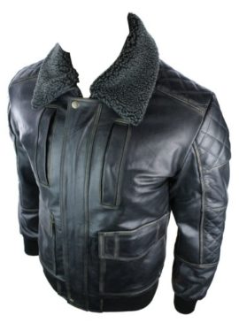 Mens-Real-Hide-Leather-Jacket-Bomber-Pilot-Aviator-Style-Removable-Fur-Collar-0