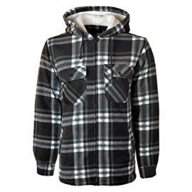 MyShoeStore-Unisex-Padded-Shirts-Lumberjack-Collared-Hooded-Flannel-Check-Jacket-Thick-Quilted-Work-Wear-Warm-Thermal-Fleece-Fur-Lined-Top-Casual-Coat-Plus-Big-Size-S-5XL-0