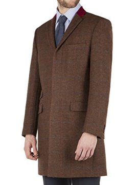 Suit-Direct-Aston-Gunn-Rust-Tweed-Two-Colour-Check-Coat-With-Contrast-Collar-0045503-Regular-Fit-Overcoat-0