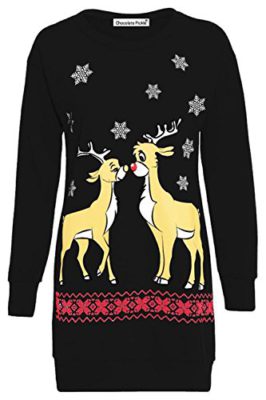 Chocolate-Pickle--Womens-Christmas-Reindeer-Printed-long-Sleeve-x-mass-sweatshirt-jumper-dress-8-22-0