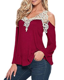 ZANZEA-Women-Sexy-Casual-Lace-Crochet-Hollow-Off-Shoulder-V-Neck-Loose-Long-Sleeve-Tops-Blouse-Tee-Shirt-0