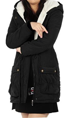 4How-Winter-Warm-Coat-Jacket-with-Hood-Women-Parka-Black-Green-Navy-UK-Size-10-12-14-Faux-Fur-Lined-0-0