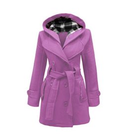 Ladies-Women-Lady-Belted-Button-Hooded-Hood-Coat-Jacket-Top-Size-UK-8-20-0