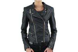 Womens-BIKER-JACKET-FAUX-LEATHER-Ladies-Side-ZIP-Coat-Size-6-81012-0