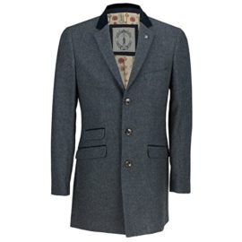 Mens-34-Long-Coat-Wool-Mix-Herringbone-Tweed-Vintage-Slim-Fit-Trench-Overcoat-Winter-Jacket-in-Tan-Olive-Navy-0