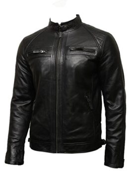 Mens-Leather-Biker-Jacket-Black-BNWT-100-Real-Leather-S-5XL-0