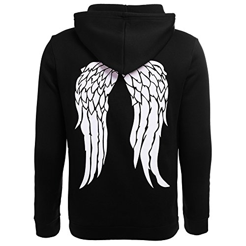 ShenLiNan Mens Daryl Dixon Wings Zip Up Hoodie Sweatshirts