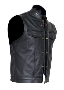 Sons-of-Anarchy-Style-Cut-off-Cowhide-Leather-Mens-Womens-Vest-Waistcoat-Gilet-0