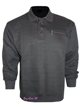 mens-fleece-polo-jumper-long-sleeve-three-button-zip-pocket-sweatshirt-pullover-top-M-to-XXL-0