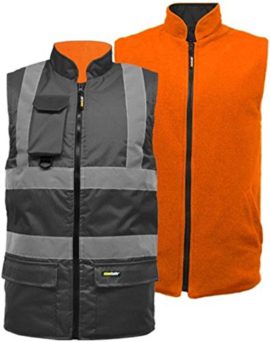 Mens-Hi-Vis-Visibility-2-Tone-Reversible-Bodywarmer-Fleece-Lined-Safety-Gilet-Vest-New-0