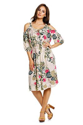 Mia Suri Off Shoulder Long Sleeves Loose Beach Summer Short Midi Dress