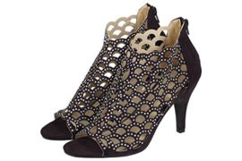 SnobUK-New-Womens-Ladies-BlackBeige-Diamante-patterned-Strappy-High-Heels-Evening-Sandals-0