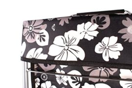 ST-FOUR-01-Black-White-Flower-Pattern-4-Wheel-Caged-Shopping-Trolley-Adjustable-Handle-0-3